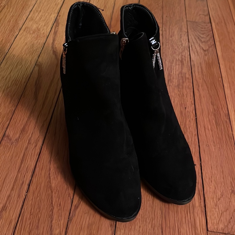 Black suede dress ankle boots